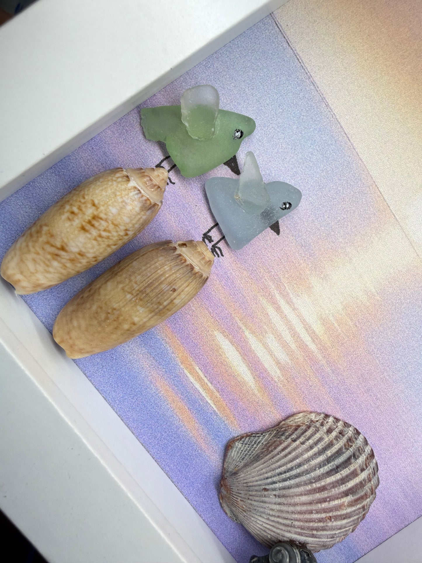 Seaside Lovebirds at Sunset 5x5