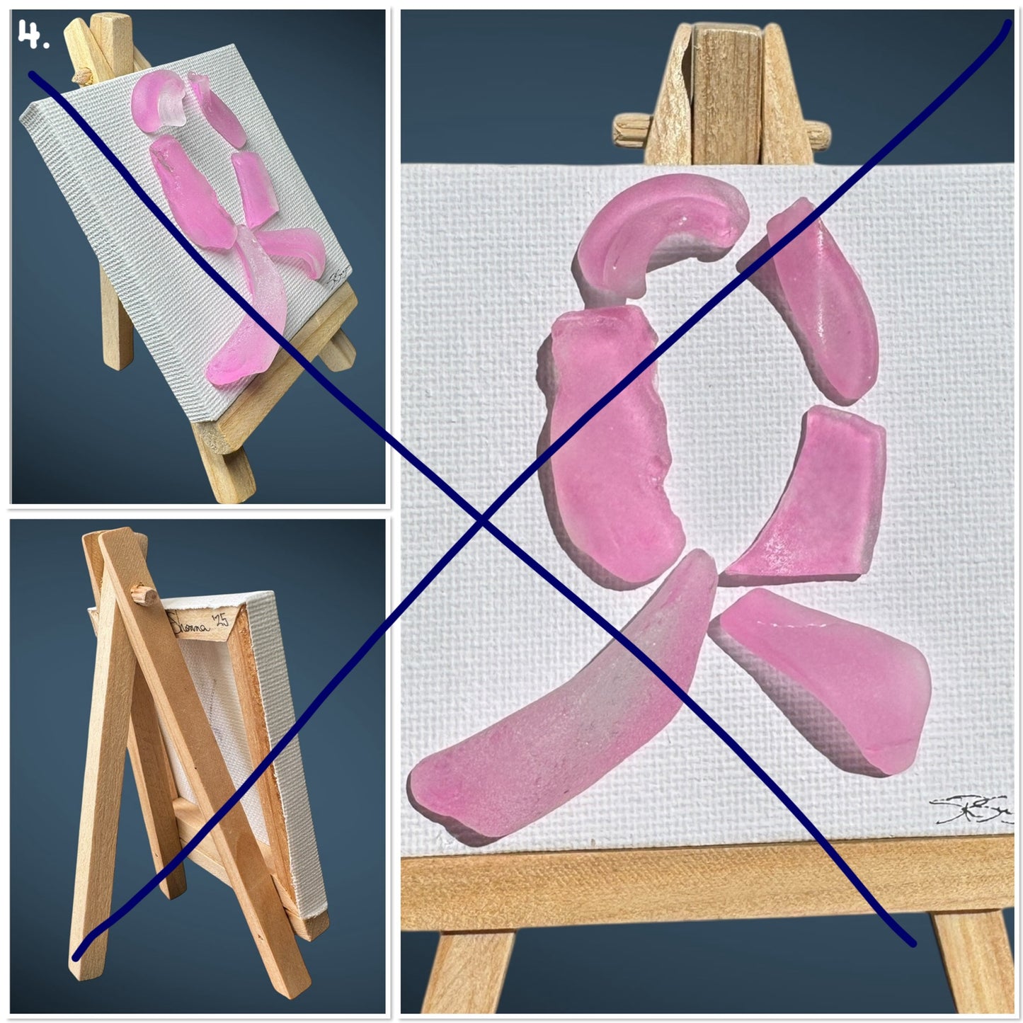 Unique Sea Glass Creations on Mini 3x3 Canvases!