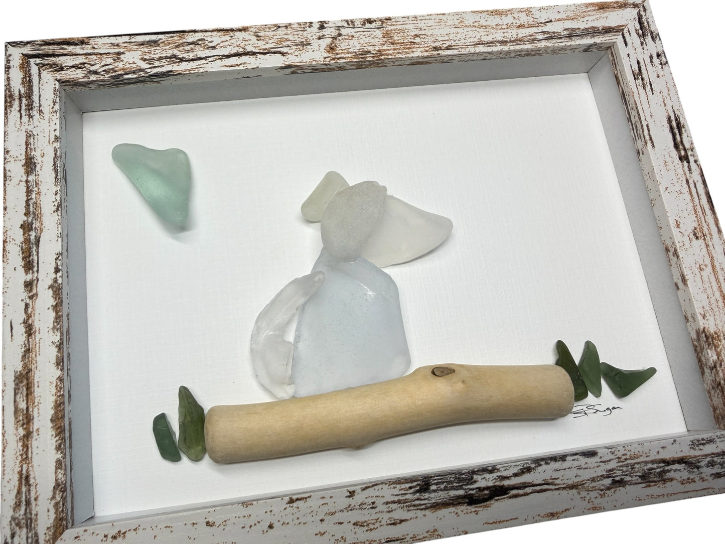 Seaside Pup with a Heart of Blue 6x8