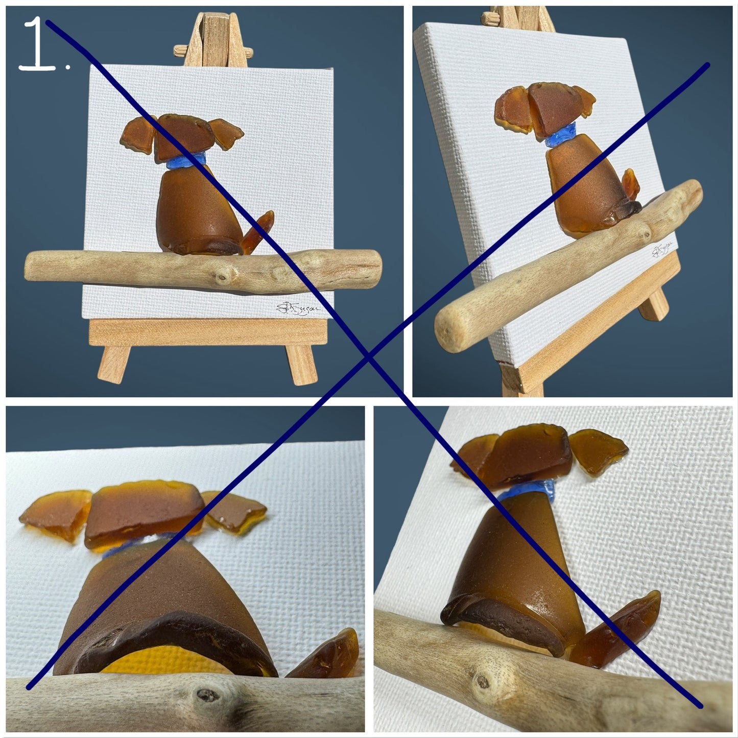 Unique Sea Glass Creations on Mini 3x3 Canvases!