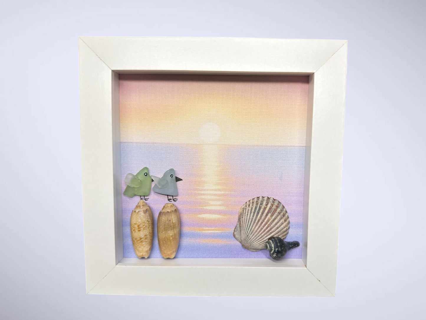 Seaside Lovebirds at Sunset 5x5