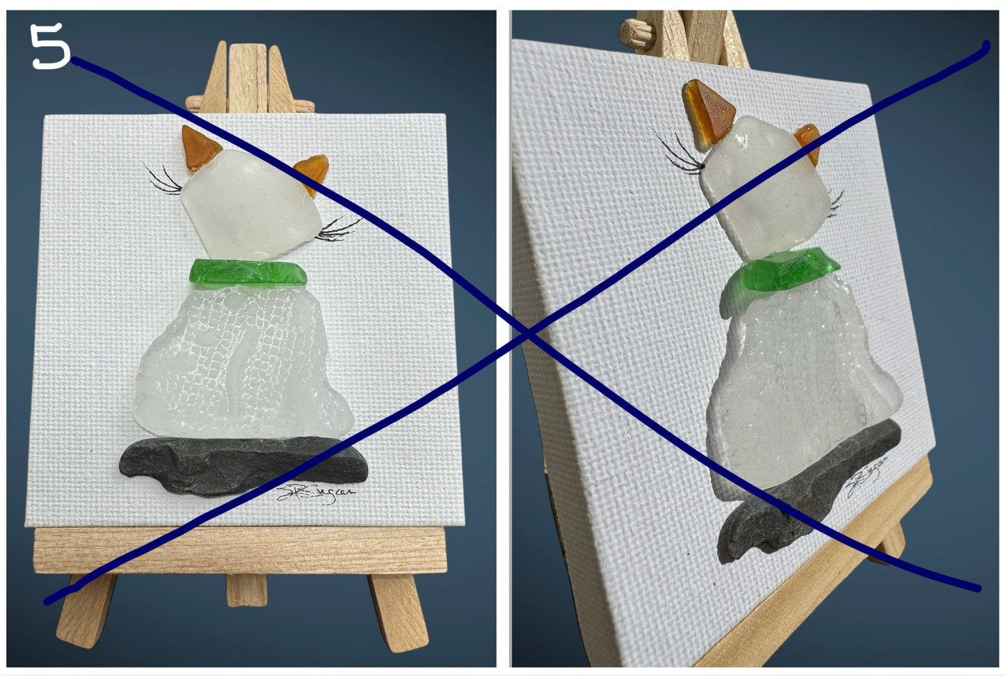 Unique Sea Glass Creations on Mini 3x3 Canvases!