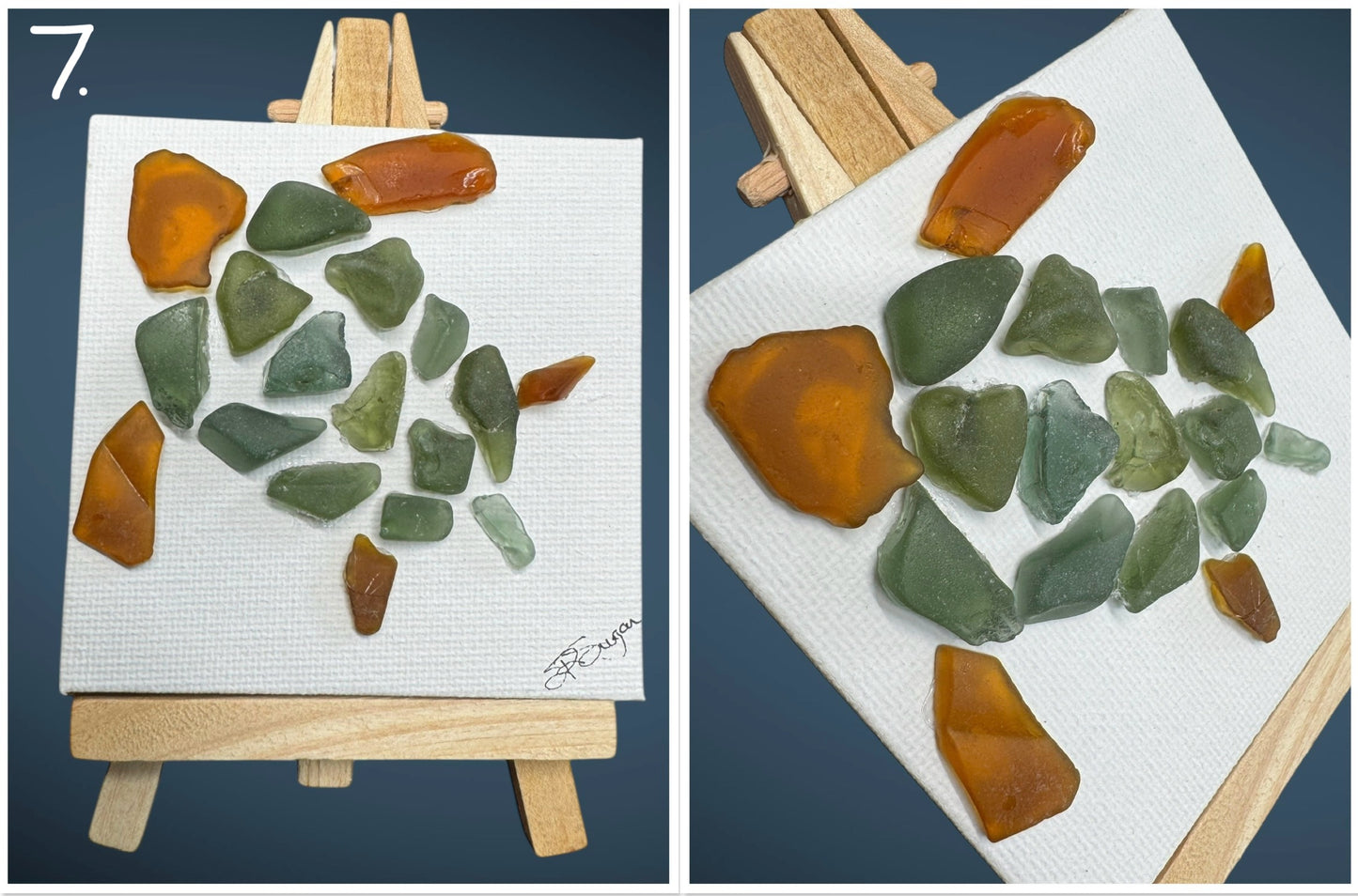 Unique Sea Glass Creations on Mini 3x3 Canvases!