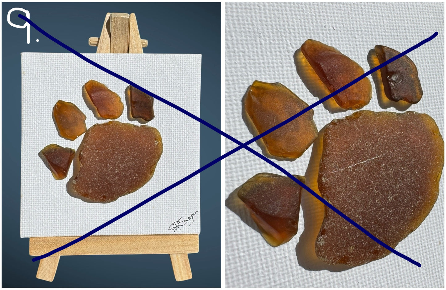 Unique Sea Glass Creations on Mini 3x3 Canvases!