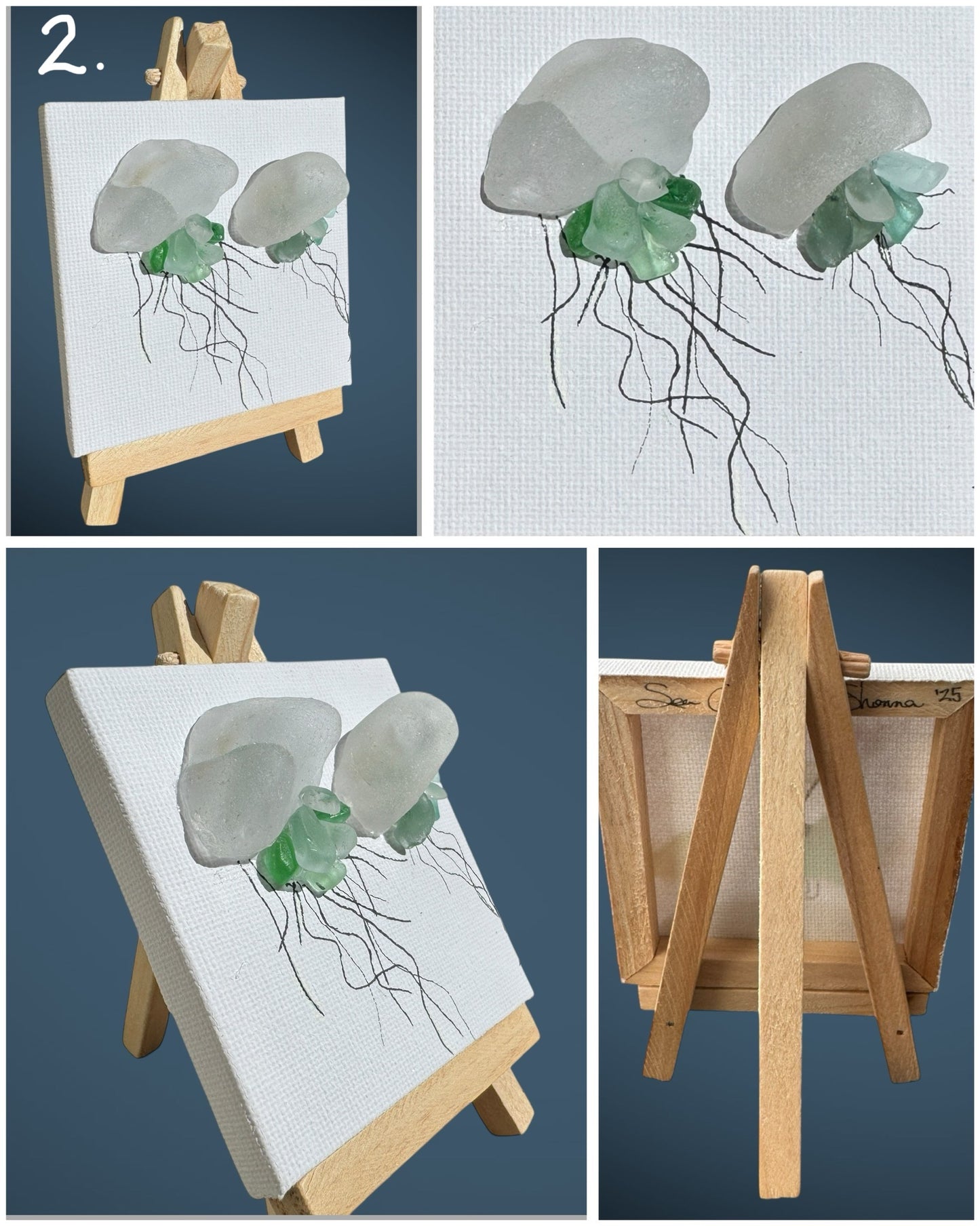 Unique Sea Glass Creations on Mini 3x3 Canvases!